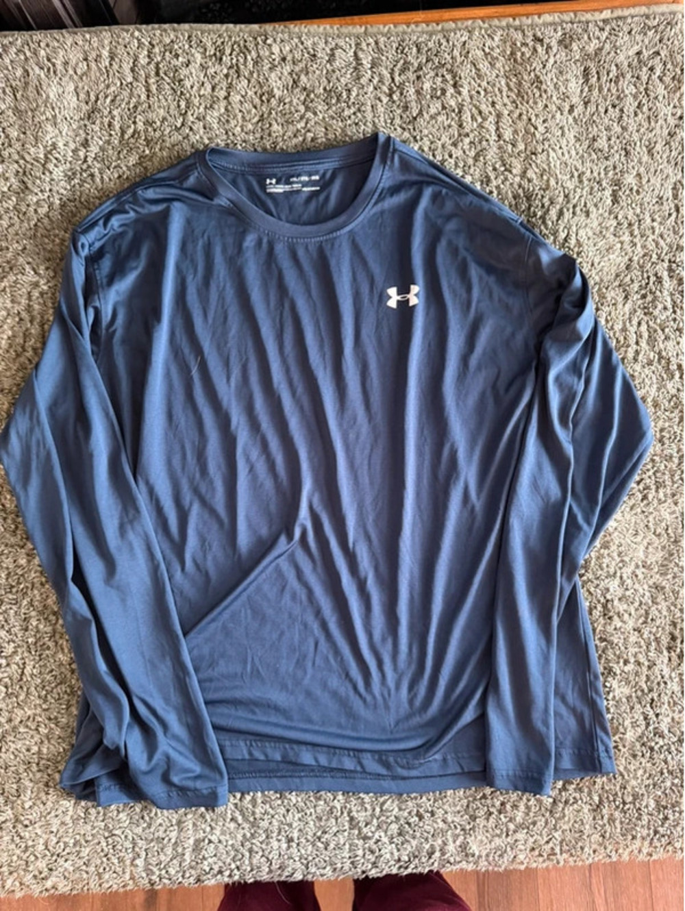 Under Armour Men's HeatGear Loose Fit Long Sleeve Shirt XXL Navy Blue